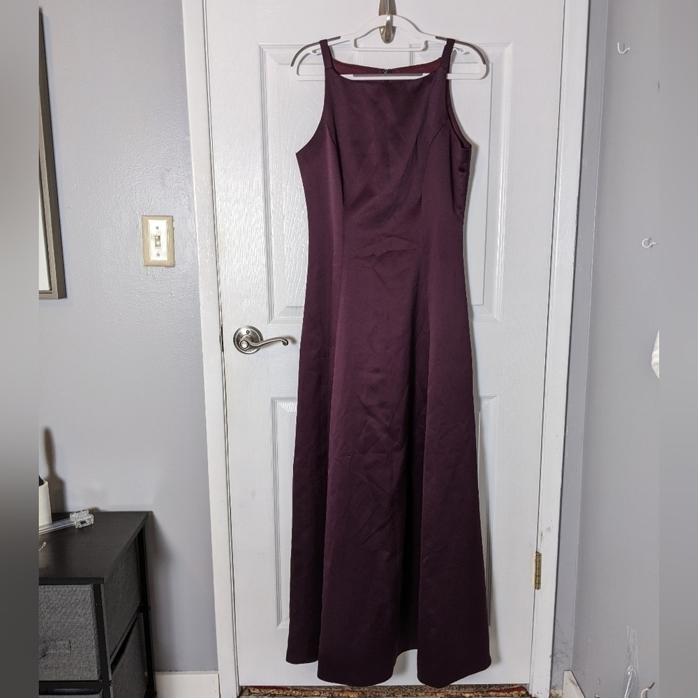 Stunning Y2K Plum Fit and Flare Formal Michaelangelo 90s Maxi Dress Size 10